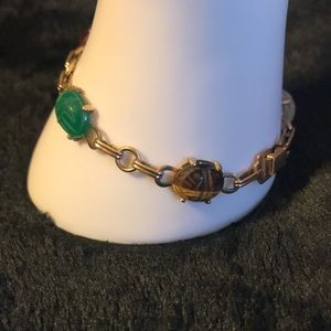 Rare Vintage Scarab 12K goldfilled bracelet. Marked 1/20 12K GF WRC. Genuine Gem